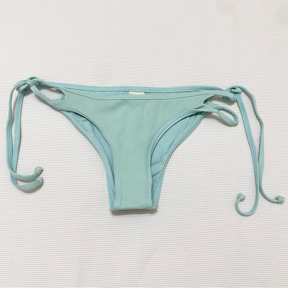 l*space Mint Ribbed Side-Tie Bikini Bottoms
